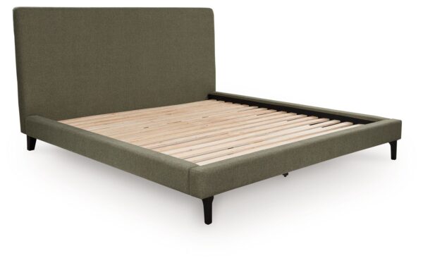 Chirason - Sage Green - King Upholstered Bed With Roll Slats