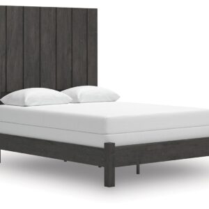 Fraluna - Charcoal - Queen Panel Bed