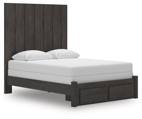 Fraluna - Charcoal - Queen Panel Storage Bed