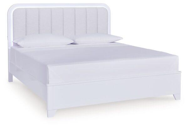Jarlee - White - King Upholstered Panel Bed