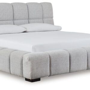Grendusk - Light Gray - King Upholstered Bed