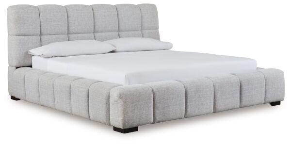 Grendusk - Light Gray - King Upholstered Bed