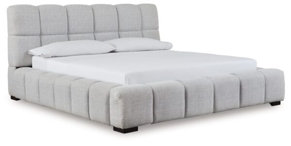 Grendusk - Light Gray - King Upholstered Bed