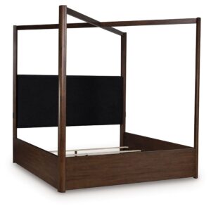 Dilenno - Dark Brown - Queen Canopy Bed