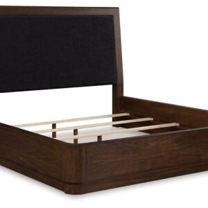 Dilenno - Dark Brown - King Upholstered Panel Bed