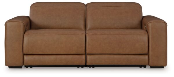 Magic Man - Caramel - 2-Piece Power Reclining Sectional Loveseat