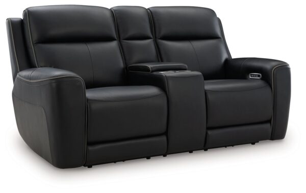 5Z-Comfort - Relaxation - Onyx - Power Recline Loveseat / Console / Adjustable Headrest