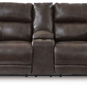 Crossplex - Smoke - Power Recline Loveseat / Console / Adjustable Headrest
