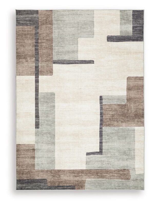 Larkport - Cream / Brown / Gray - Washable Medium Rug