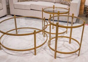 Pearlox - Gold - Occasional Table Set (Set of 3)