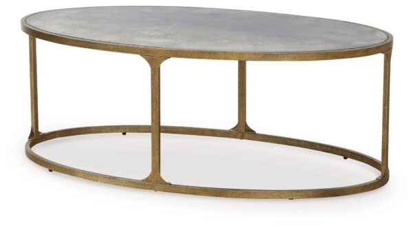 Korajane - Antique Gold - Oval Cocktail Table