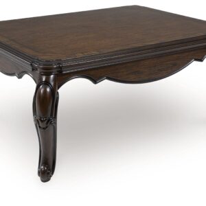 Maylee - Dark Brown - Rectangular Cocktail Table With Cabriole Legs
