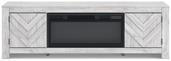 Cayboni - Whitewash - 71" TV Stand With Electric Fireplace