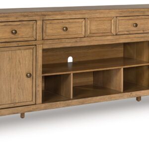 Sharlance - Light Brown - XL TV Stand With Fireplace Option