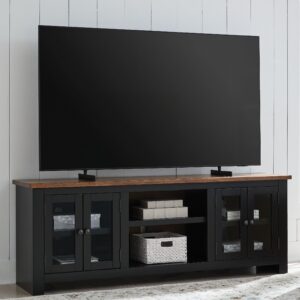 Wildenauer - Brown / Black - XL TV Stand With Fireplace Option