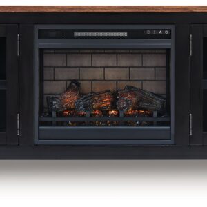 Wildenauer - Brown / Black - 76" TV Stand With Infrared Electric Fireplace