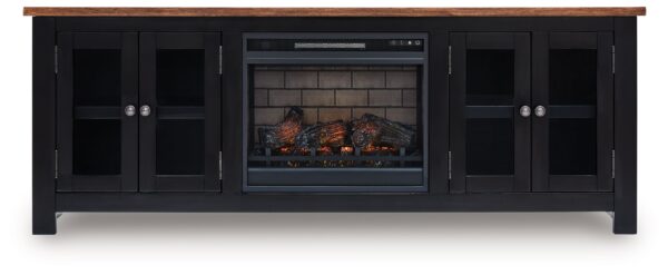 Wildenauer - Brown / Black - 76" TV Stand With Infrared Electric Fireplace