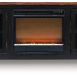 Wildenauer - Brown / Black - 76" TV Stand With Electric Fireplace