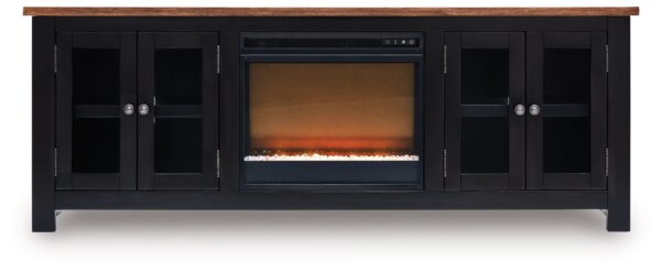 Wildenauer - Brown / Black - 76" TV Stand With Electric Fireplace