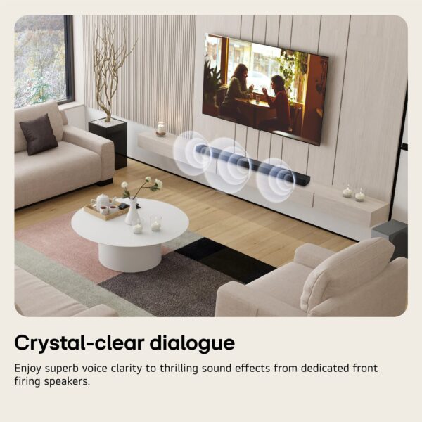 LG - 5.1-Channel S60TR Home Theater Soundbar with Wireless Subwoofer and Rear Speakers, Dolby Audio, WOW Orchestra - Black